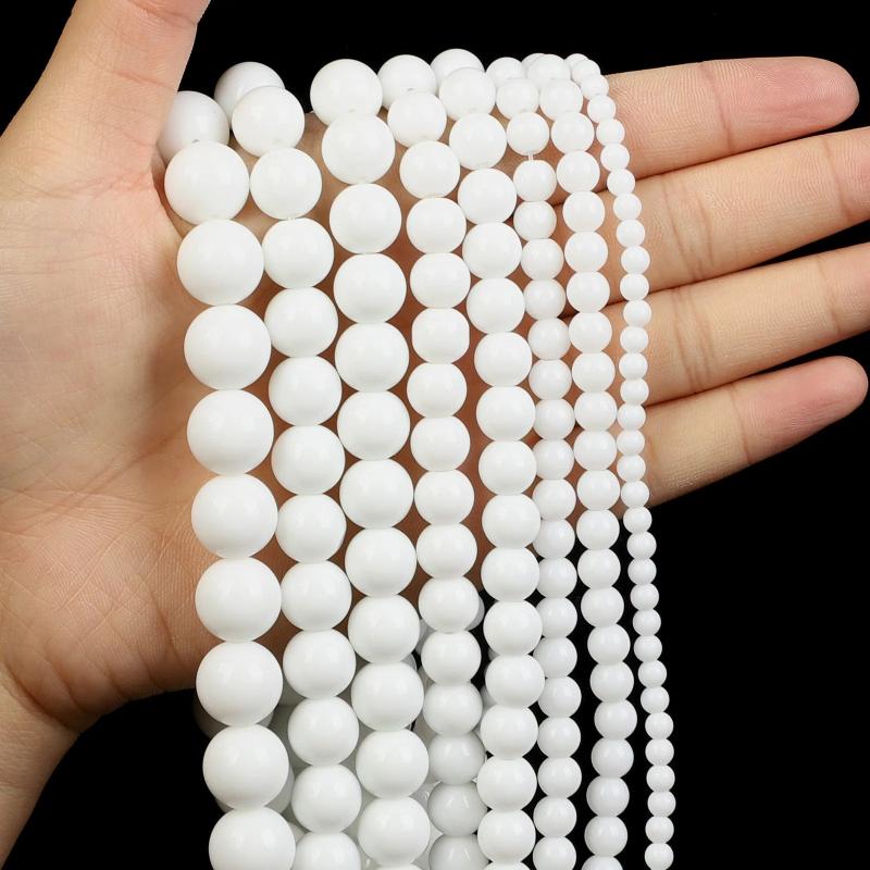 Round Persian Jade Stone Beads for Jewelry Making DIY 4-12MM