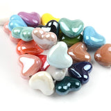 15mm Heart Ceramic Beads Spacer DIY Jewelry Making Necklace Bracelet Pendant