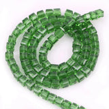 Green Austrian Glass Square Beads 2/3/4/6/8/10MM