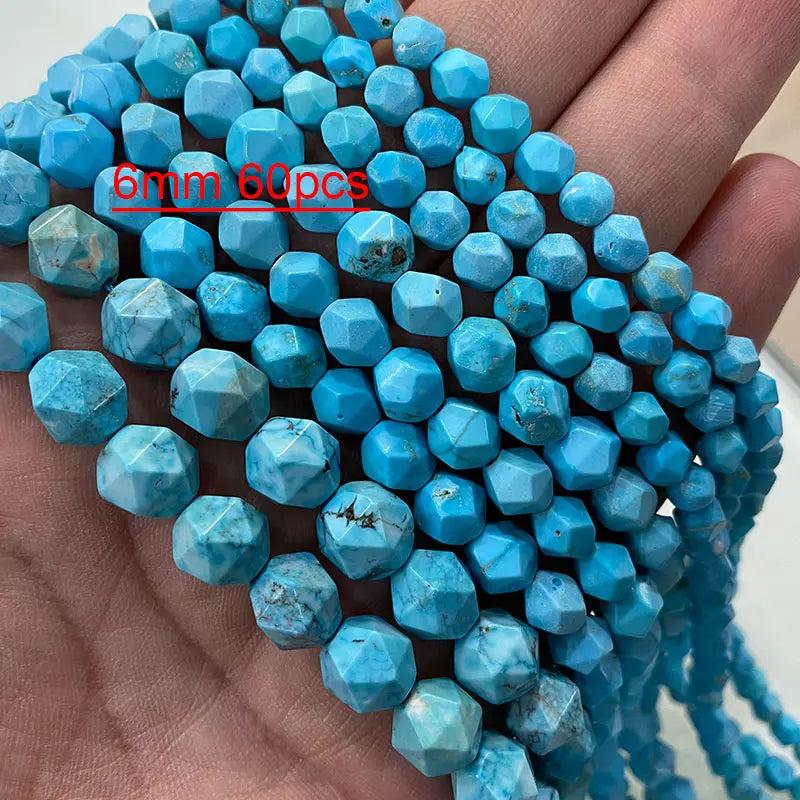 Natural Stone Turquoise Faceted Beads for Jewelry Making