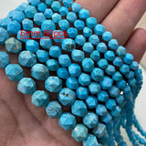Natural Stone Turquoise Faceted Beads for Jewelry Making