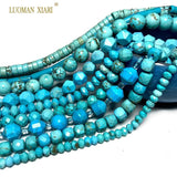 Natural Stone Turquoise Faceted Beads for Jewelry Making