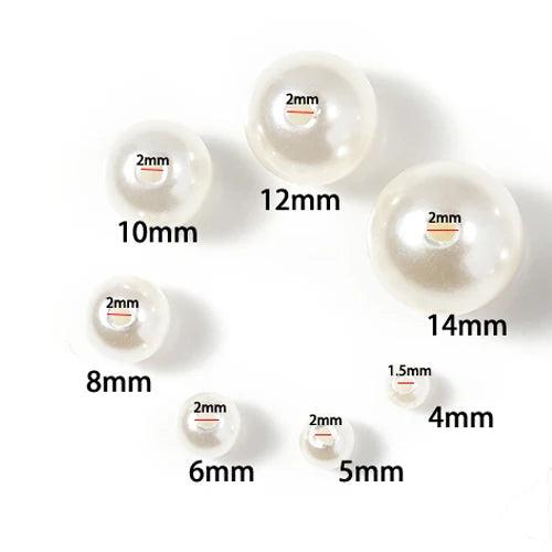 Pearl Beige Loose Beads 4-12mm DIY Jewelry Making Bracelet Sewing Accessories