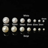 Pearl Beige Loose Beads 4-12mm DIY Jewelry Making Bracelet Sewing Accessories