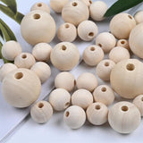 Natural Round Wooden Beads for Jewelry Making Charm