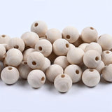 Natural Round Wooden Beads for Jewelry Making Charm