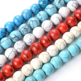 Turquoise Howlite Stone Bead Round Loose Beads Jewelry Making Supplies DIY
