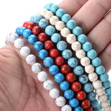 Turquoise Howlite Stone Bead Round Loose Beads Jewelry Making Supplies DIY