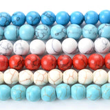 Turquoise Howlite Stone Bead Round Loose Beads Jewelry Making Supplies DIY