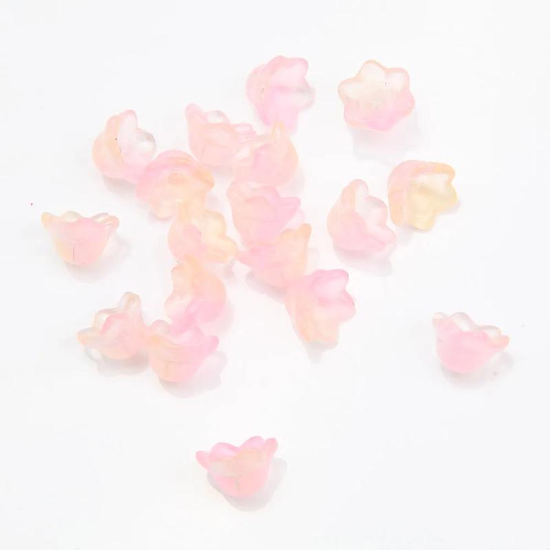 30pcs Trumpet Flower Lampwork Beads Charms Glass Beads for Jewelry Making