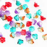 30pcs Trumpet Flower Lampwork Beads Charms Glass Beads for Jewelry Making