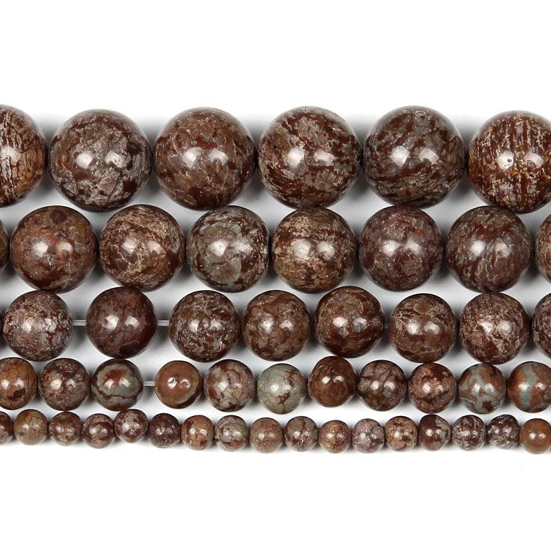 Smooth Brown Alabaster Round Beads for Jewelry Making 4-12MM