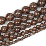 Smooth Brown Alabaster Round Beads for Jewelry Making 4-12MM
