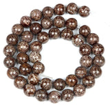 Smooth Brown Alabaster Round Beads for Jewelry Making 4-12MM