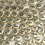 100/200/300/500PC Mixed Plated Acrylic Round Flat Alphabet Beads