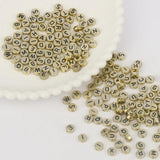100/200/300/500PC Mixed Plated Acrylic Round Flat Alphabet Beads