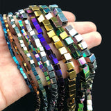 Square Hematite Natural Stone Beads 2 3 4 6mm