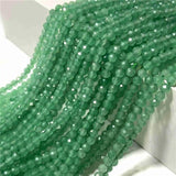 3MM Mountain Jad Green Malachite Faceted Small Beads Tiny Peridot Strand