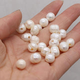 Natural Pearl Round Big Hole Beads Jewelry DIY Necklace Bracelet