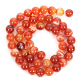 Orange Veins Agates Charm Round Loose Beads For Jewelry Making 4-12MM