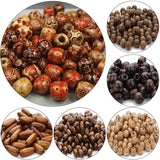 Natural Round Wood Beads Oval Loose Spacer Rosary Bead Large Hole Jewelry Bracel