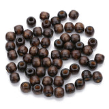 Natural Round Wood Beads Oval Loose Spacer Rosary Bead Large Hole Jewelry Bracel