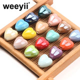 Solid Heart Shape Ceramic Beads for DIY Bracelets Necklace
