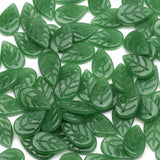 Leaf Shape Green Czech Glass Beads for Jewelry Making DIY