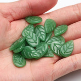 Leaf Shape Green Czech Glass Beads for Jewelry Making DIY