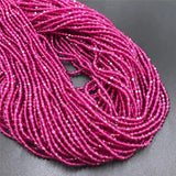 Micro Faceted Ruby Stone Beads 2mm 3mm Red Quartz Amethyst Crystal