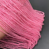 Micro Faceted Ruby Stone Beads 2mm 3mm Red Quartz Amethyst Crystal
