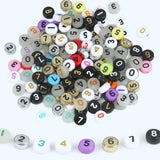 100pcs Mixed Digital Letter Acrylic Beads Round Flat Number Beads