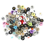 100pcs Mixed Digital Letter Acrylic Beads Round Flat Number Beads