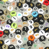 100pcs Mixed Digital Letter Acrylic Beads Round Flat Number Beads