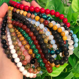 Round Natural Stone Beads for Jewelry Making Diy Bracelets 4-10mm