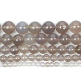 Grey Natural Stone Agates Beads Round Loose Beads 4-12 MM