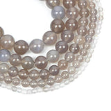Grey Natural Stone Agates Beads Round Loose Beads 4-12 MM