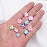 Mixed Flower Shape Polymer Clay Spacer Beads for DIY Jewelry Making