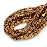 Copper Hematite Cube Spacer Beads for Jewelry Making