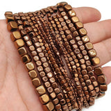 Copper Hematite Cube Spacer Beads for Jewelry Making