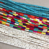Natural Gem Stone Howlite Beads 4*13MM Bracelet