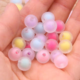 50Pcs Acrylic Beads Frosted Round Spacer Beads for Jewelry Making DIY