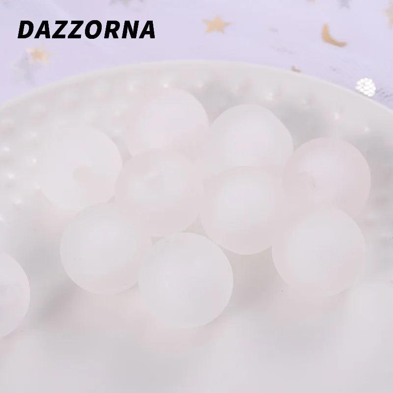 16mm Multicolor Frosted Half Hole Acrylic Beads Round Spacer for Jewelry Making