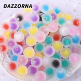 16mm Multicolor Frosted Half Hole Acrylic Beads Round Spacer for Jewelry Making