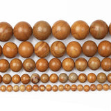 Smooth Wood Veins Round Beads for Jewelry Making 4/6/8/10/12 MM