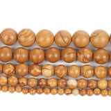 Smooth Wood Veins Round Beads for Jewelry Making 4/6/8/10/12 MM
