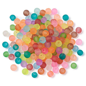 100Pcs Matte Light Candy Glass Beads 4 6 8 10mm Round Spacer Loose Beads