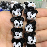 15x19mm Cartoon Mouse Lampwork Pendant Beads for DIY Jewelry