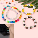 100pcs Acrylic Smiley Face Beads 7x4mm Happy Face Heart Beads DIY