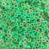 100pcs Acrylic Smiley Face Beads 7x4mm Happy Face Heart Beads DIY